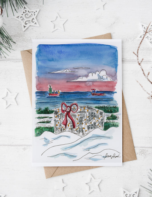 "A Lobsterman's Christmas on Cape Cod" Holiday Card