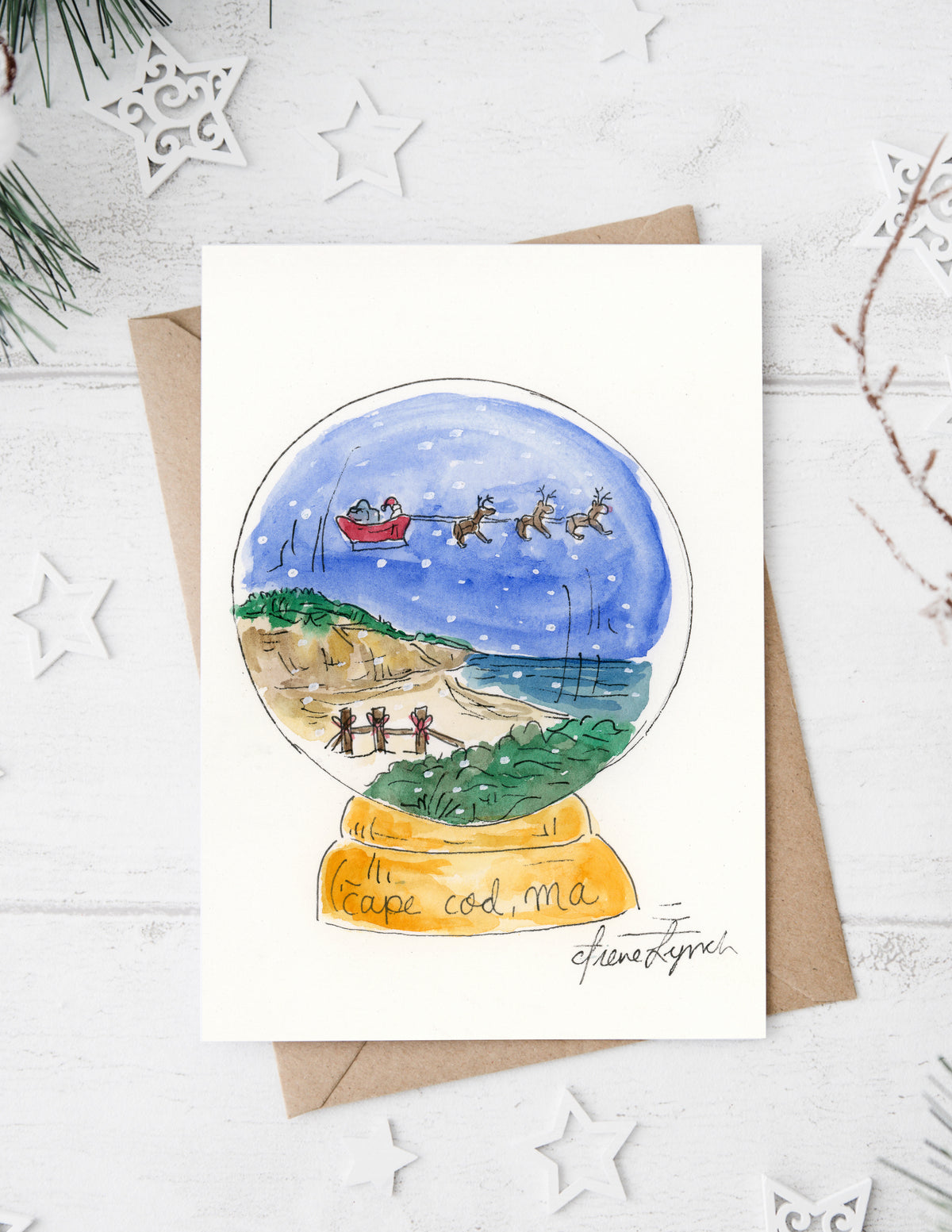 "Cape Cod Snow Globe" Holiday Card