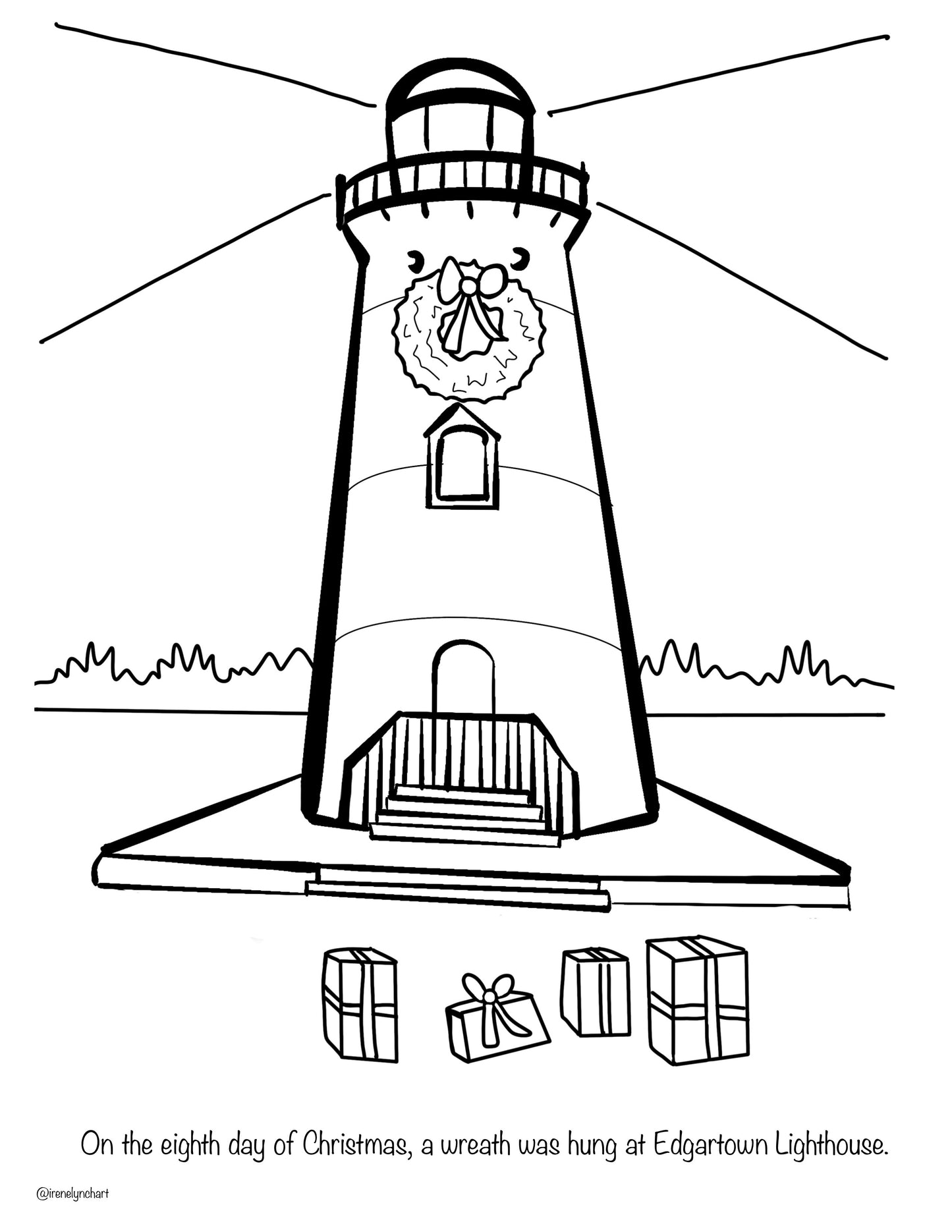 "The Twelve Days of Christmas on Cape Cod" A Coloring Book For All Ages - Wholesale