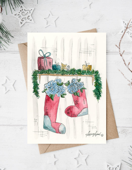 "Stockings Full of Hydrangeas" Holiday Card