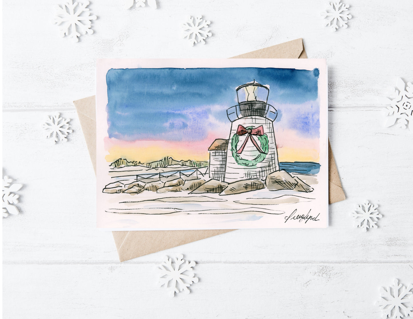 brant point nantucket holiday christmas card