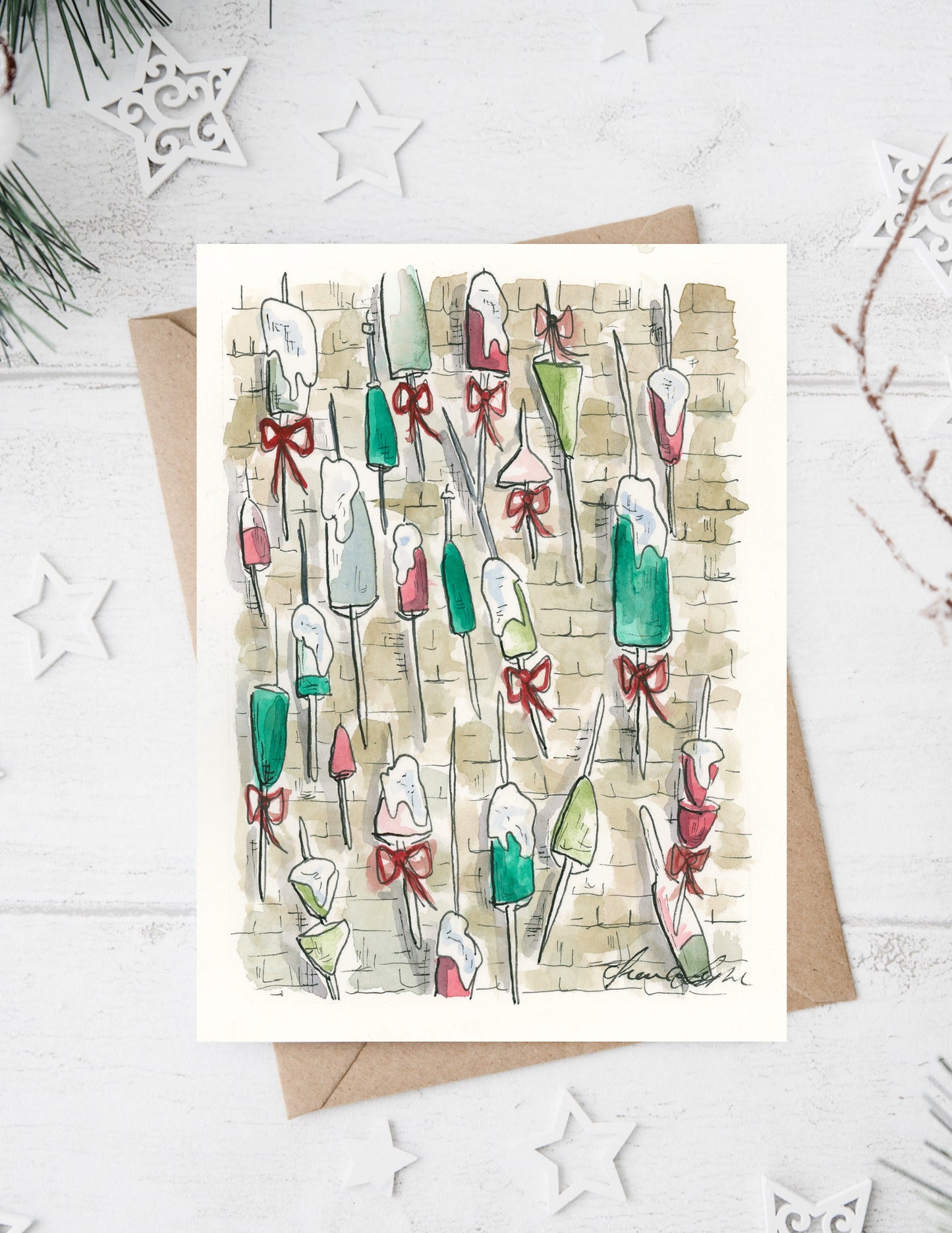 christmas holiday card buoys