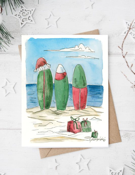 "Santa's Surf" Holiday Card