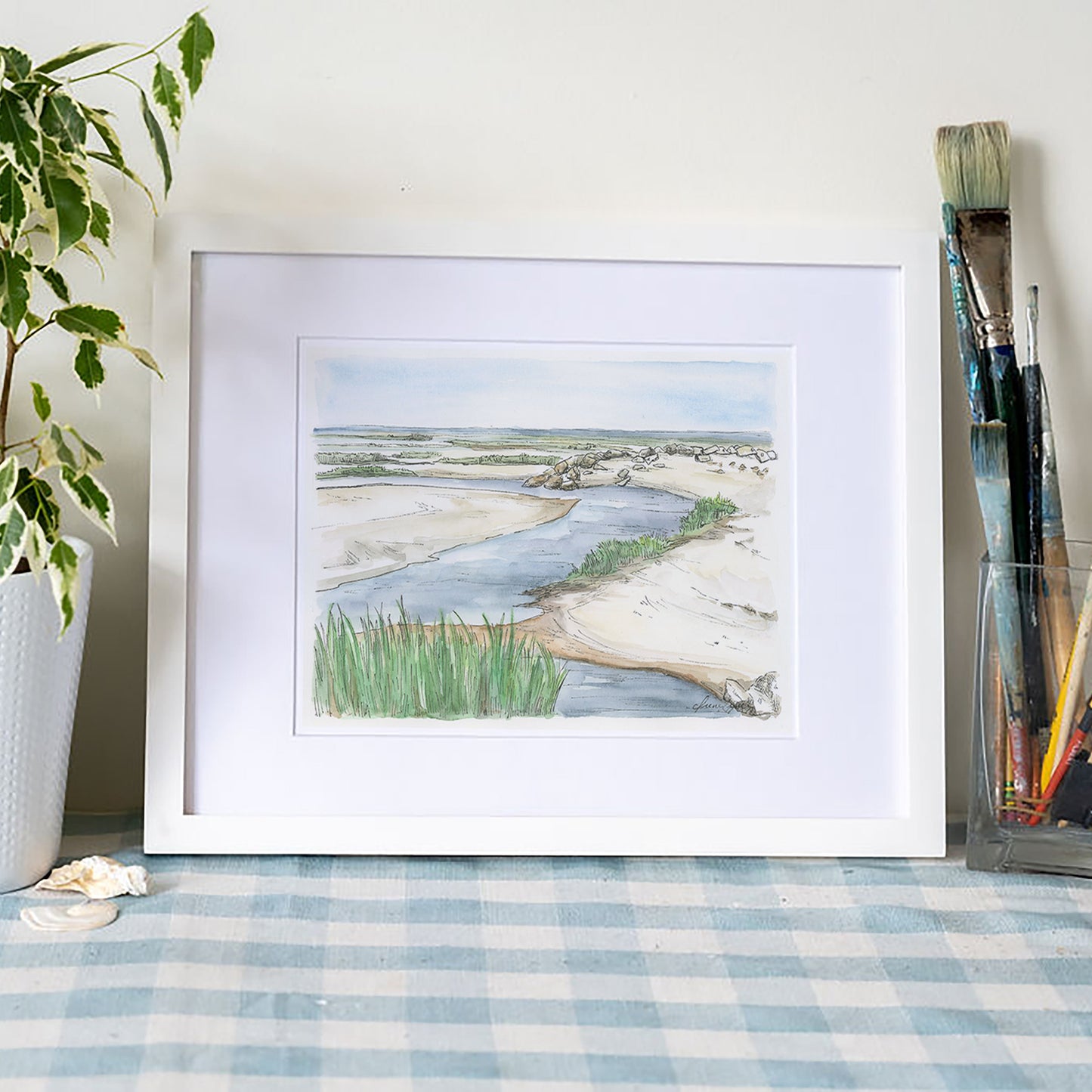 Brewster Flats Art Print – Cape Cod Watercolor Coastal Wall Art