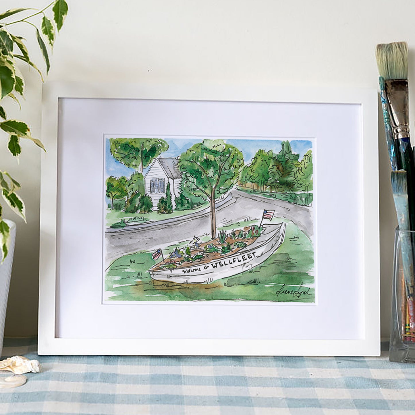 Welcome to Wellfleet Art Print – Cape Cod Watercolor Coastal Wall Art