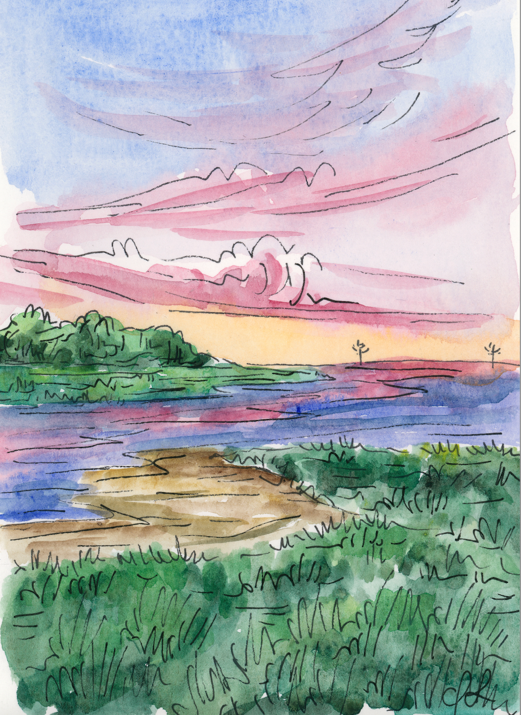 "A Sunset At Rock Harbor"