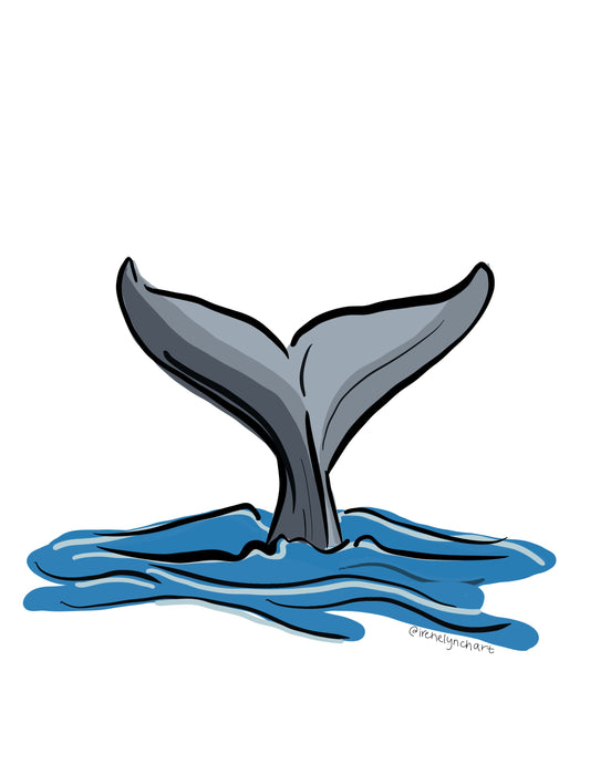 Whale Fin Sticker
