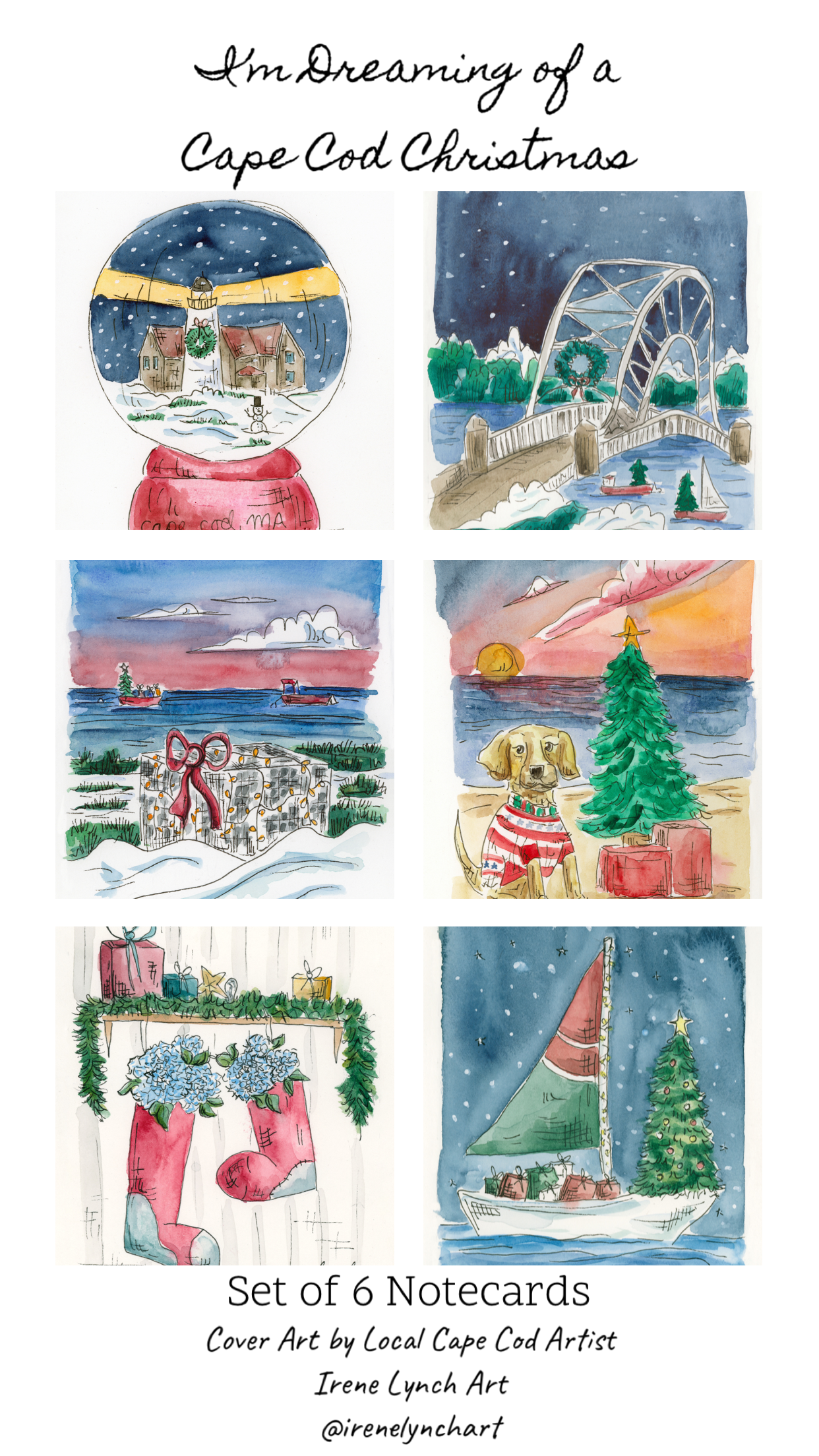 **New 2023 Collection** "I'm Dreaming of a Cape Cod Christmas" Holiday Card Box Set