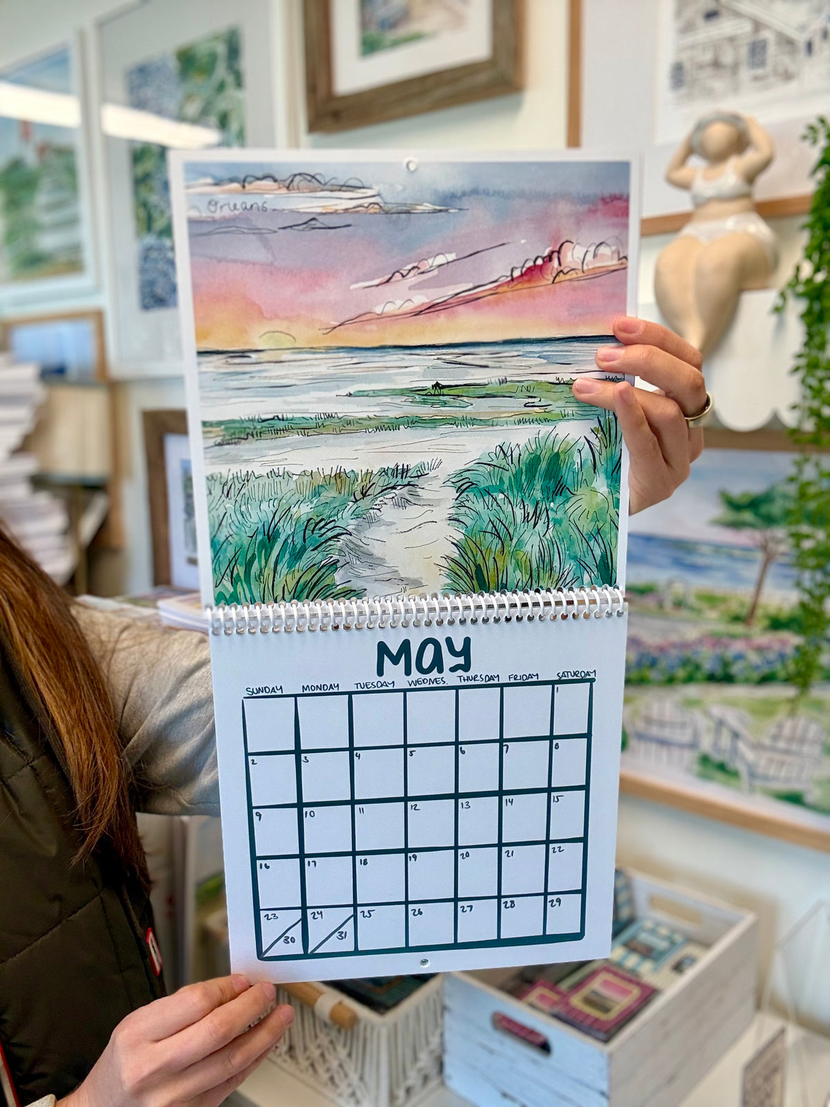 Cape Cod Watercolor Wall Calendar || Coastal Cape Cod Gift
