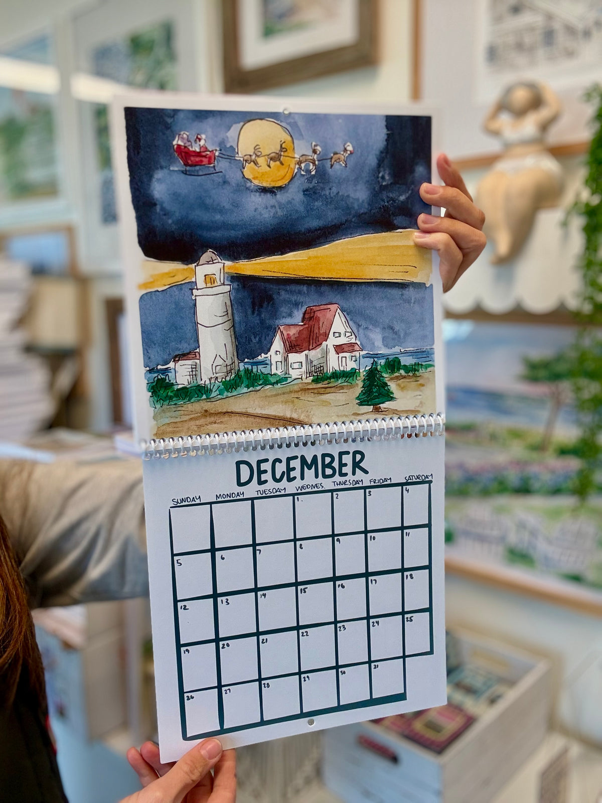 Cape Cod Watercolor Wall Calendar || Coastal Cape Cod Gift