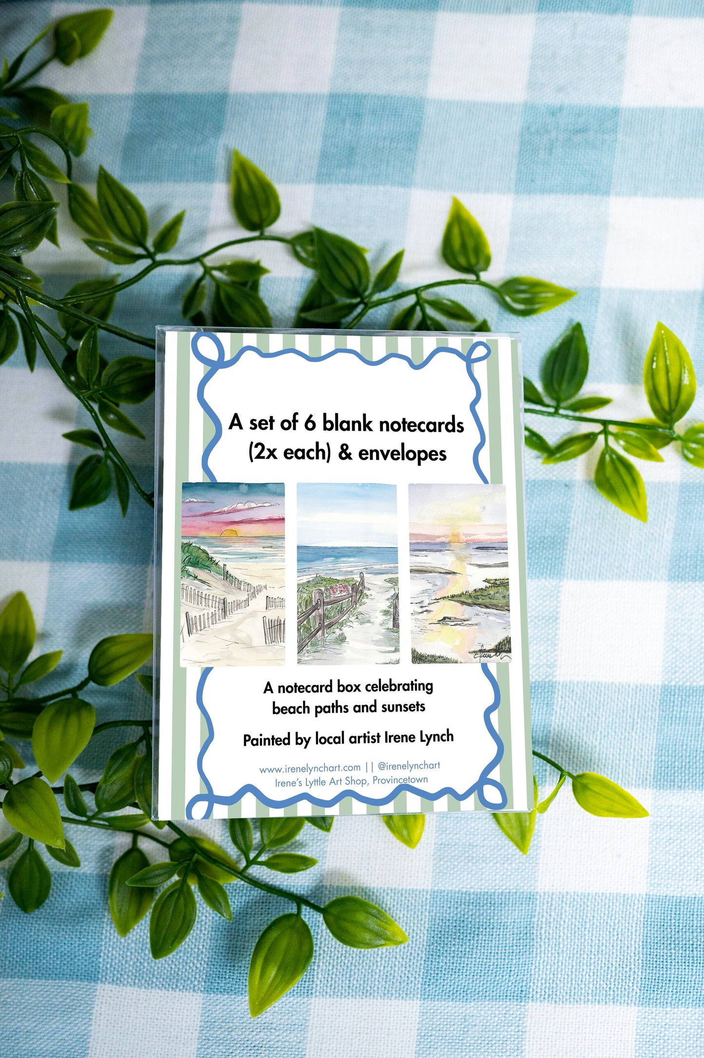 Coastal New England sunset stationery blank inside notecards
