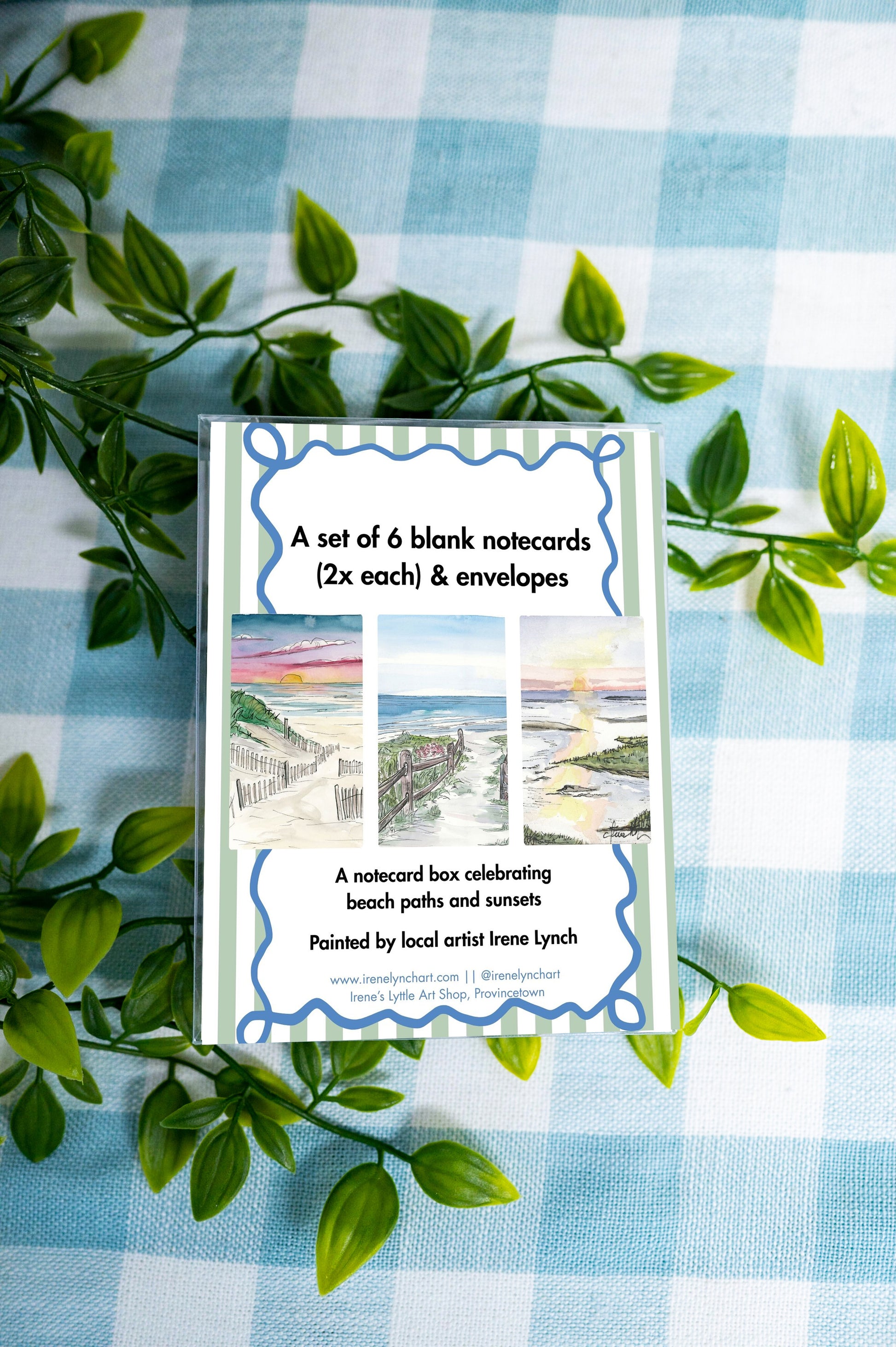 Coastal New England sunset stationery blank inside notecards