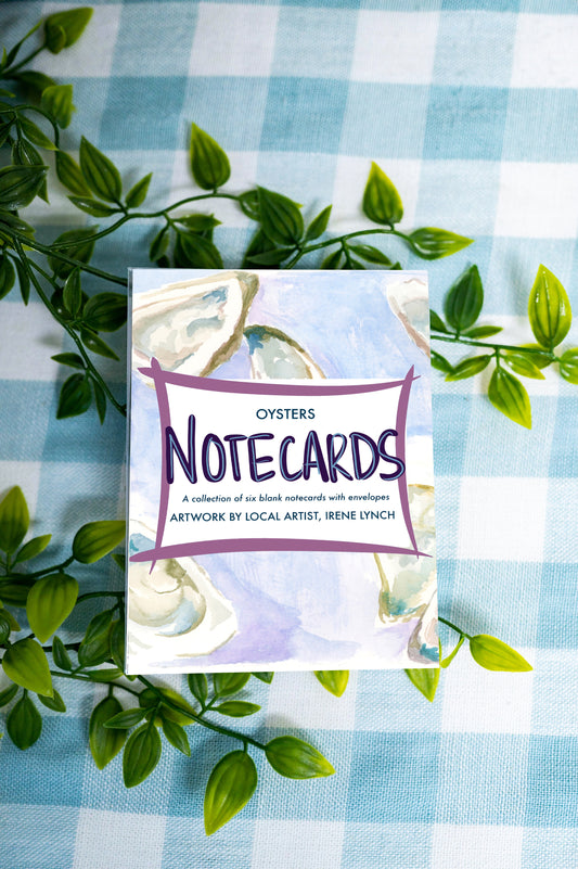 Cape Cod notecards boxed set featuring Oyster and Wave designs