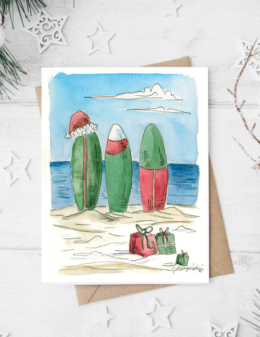 "Santa's Surf" Holiday Card
