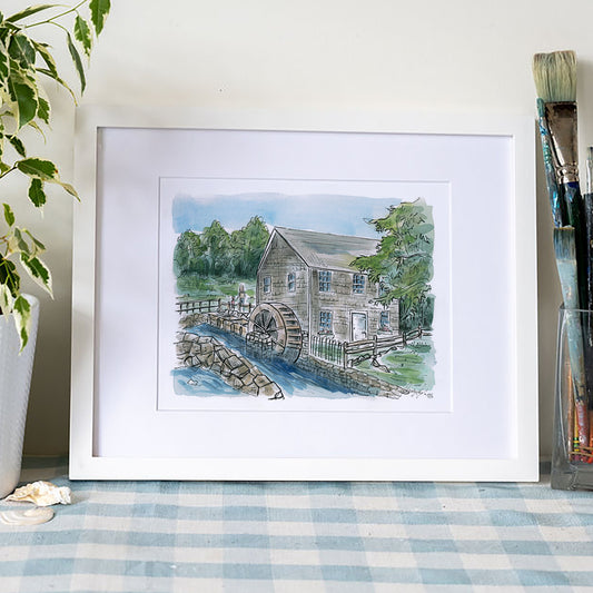 Brewster Herring Run Art Print – Cape Cod Watercolor Coastal Wall Art