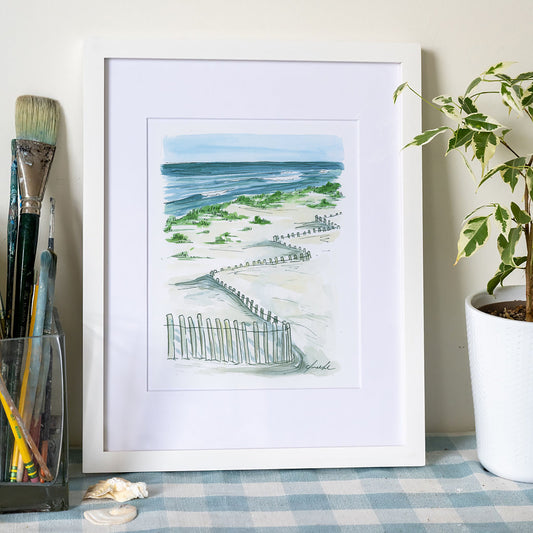 Nauset Beach Orleans - Cape Cod Waterolor Art Print