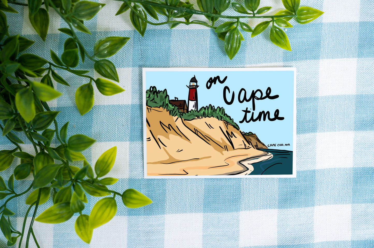 On Cape Cod Time Postcard | Nauset Light Cape Cod Souvenir