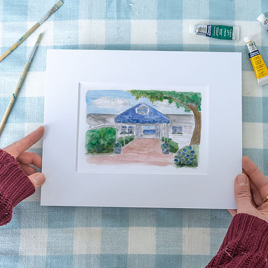 The Popponesset Inn Art Print – Mashpee Cape Cod Watercolor Coastal Wall Art