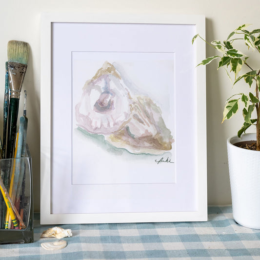 Watercolor Oysters Art Print – Wellfleet Oyster Shell Coastal Wall Art