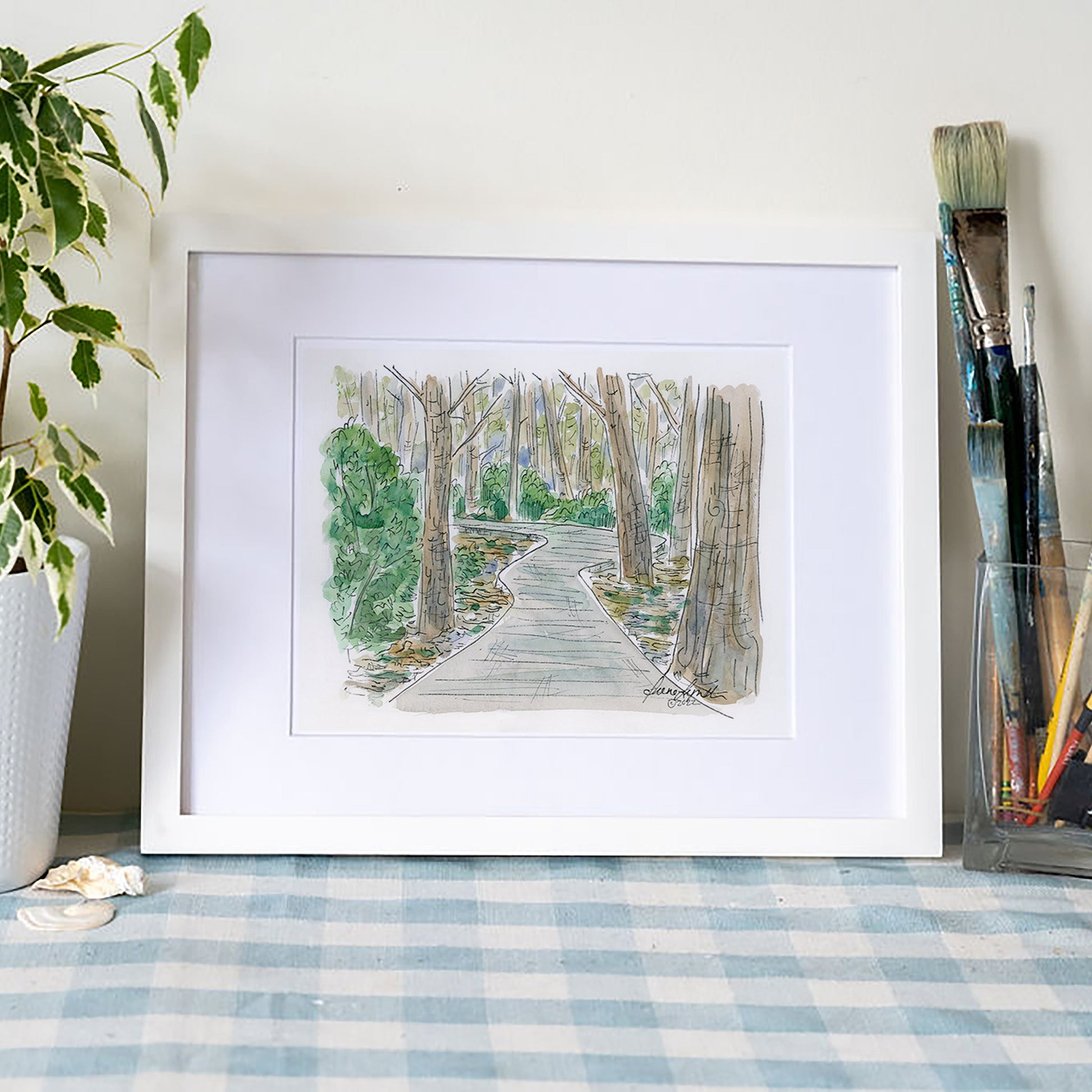 White Cedar Swamp Art Print – Wellfleet Cape Cod Watercolor Wall Art