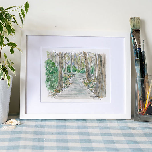 White Cedar Swamp Art Print – Wellfleet Cape Cod Watercolor Wall Art