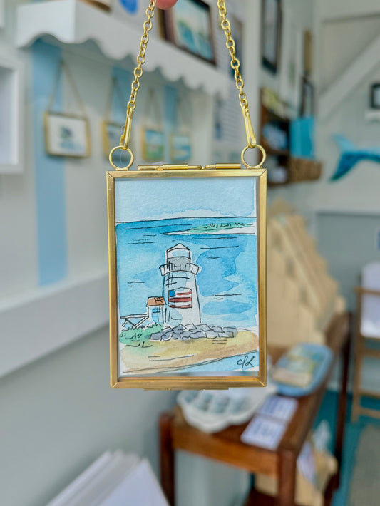 "A Summer's Day on Nantucket" Miniature Original Watercolor