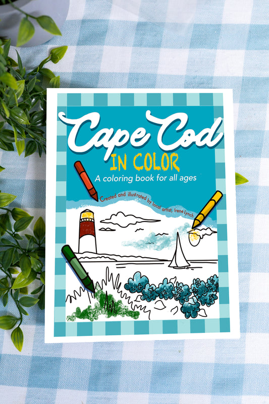 Cape Cod coloring book featuring Provincetown Chatham Wellfleet and Nantucket illustrations