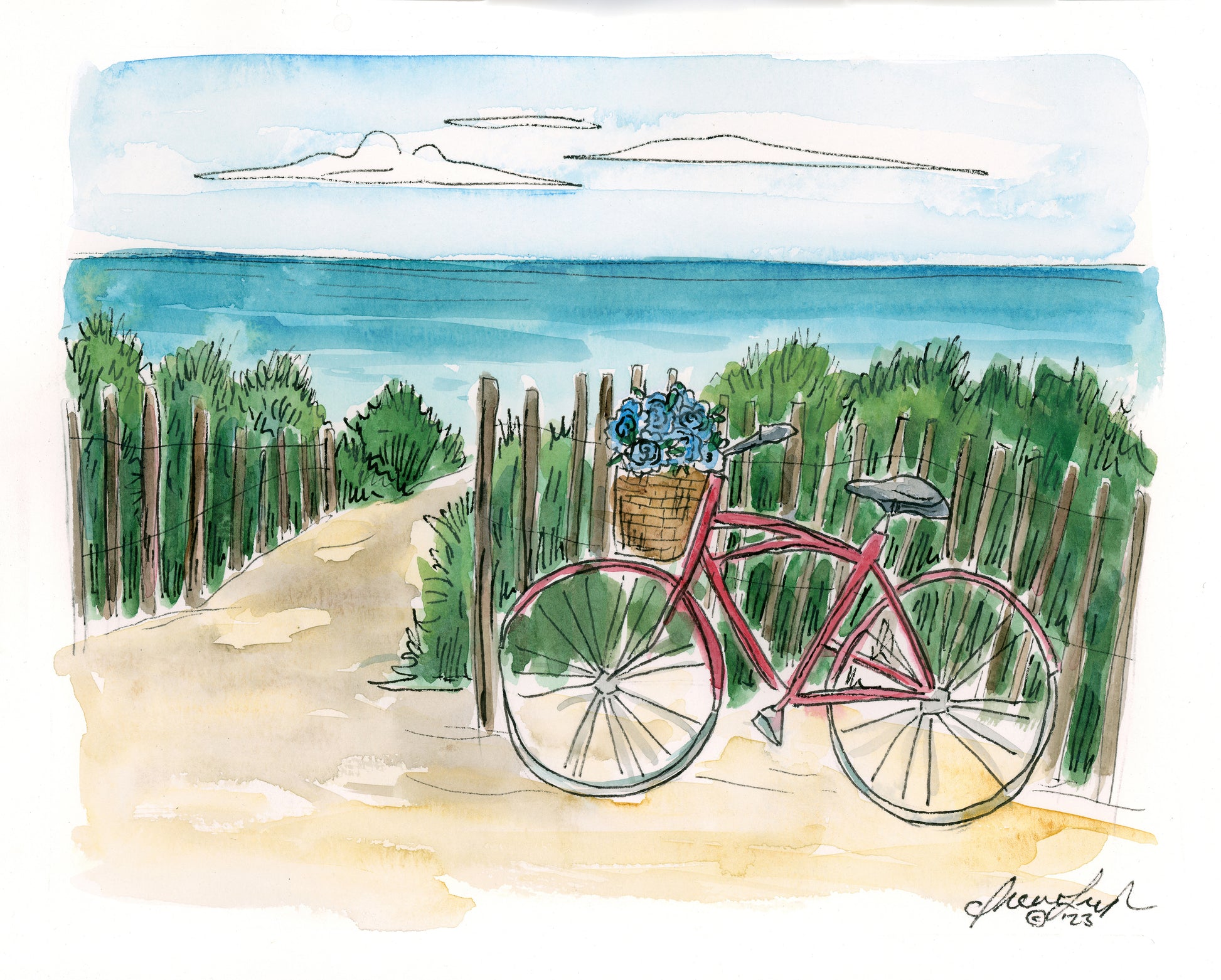 Watercolor Painting Biking Painting Tour De France Cycling