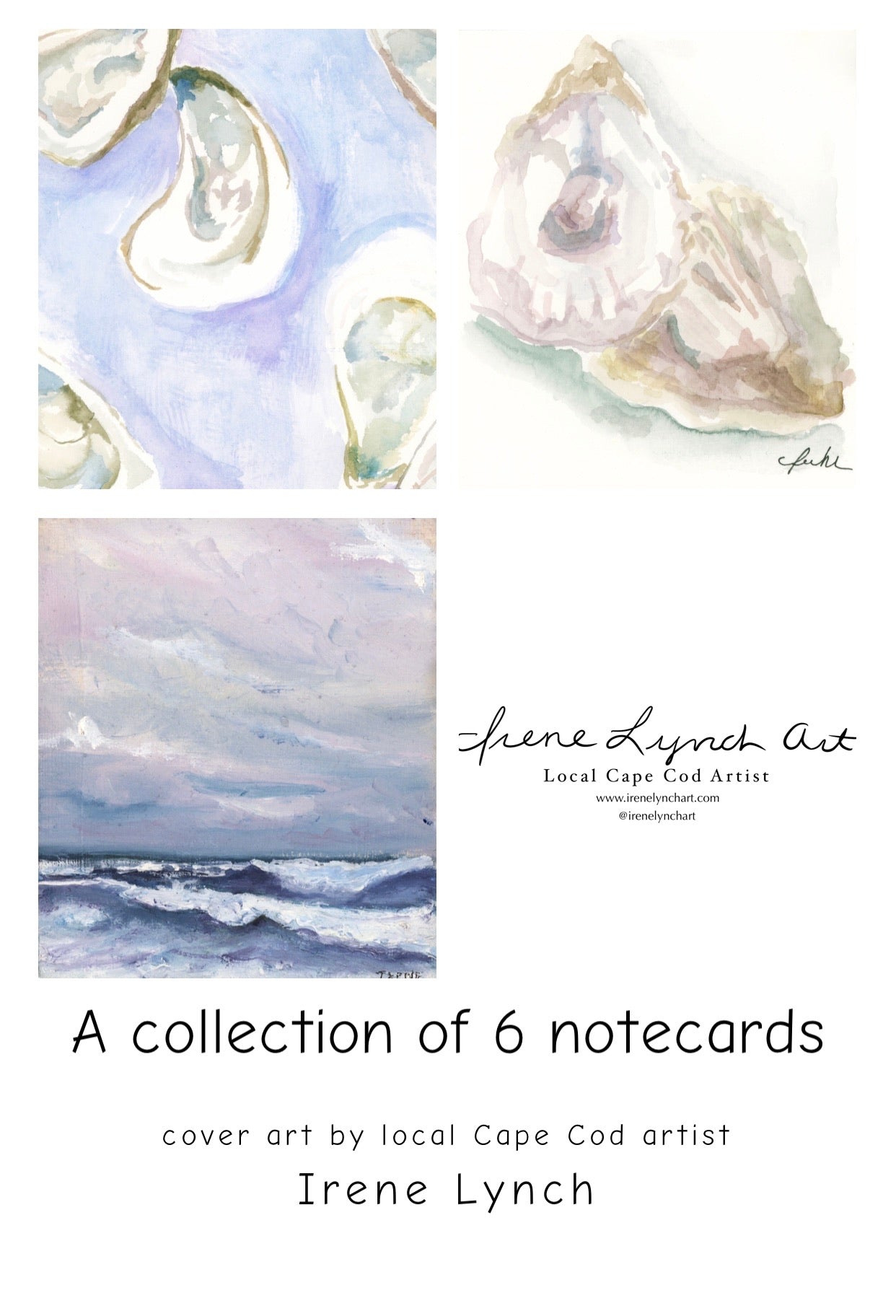 "Oysters and Waves" - Box of 6 Notecards - wholesale